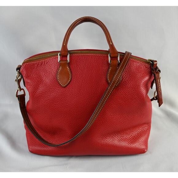 Dooney & Bourke Dillen Double Pocket Satchel R2224 Red - Picture 2 of 16